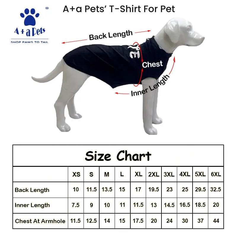 A a Pets' Graphic Printed T-Shirt for Human 'Soul/Black' & Pets 'Mate/Red' - Combo