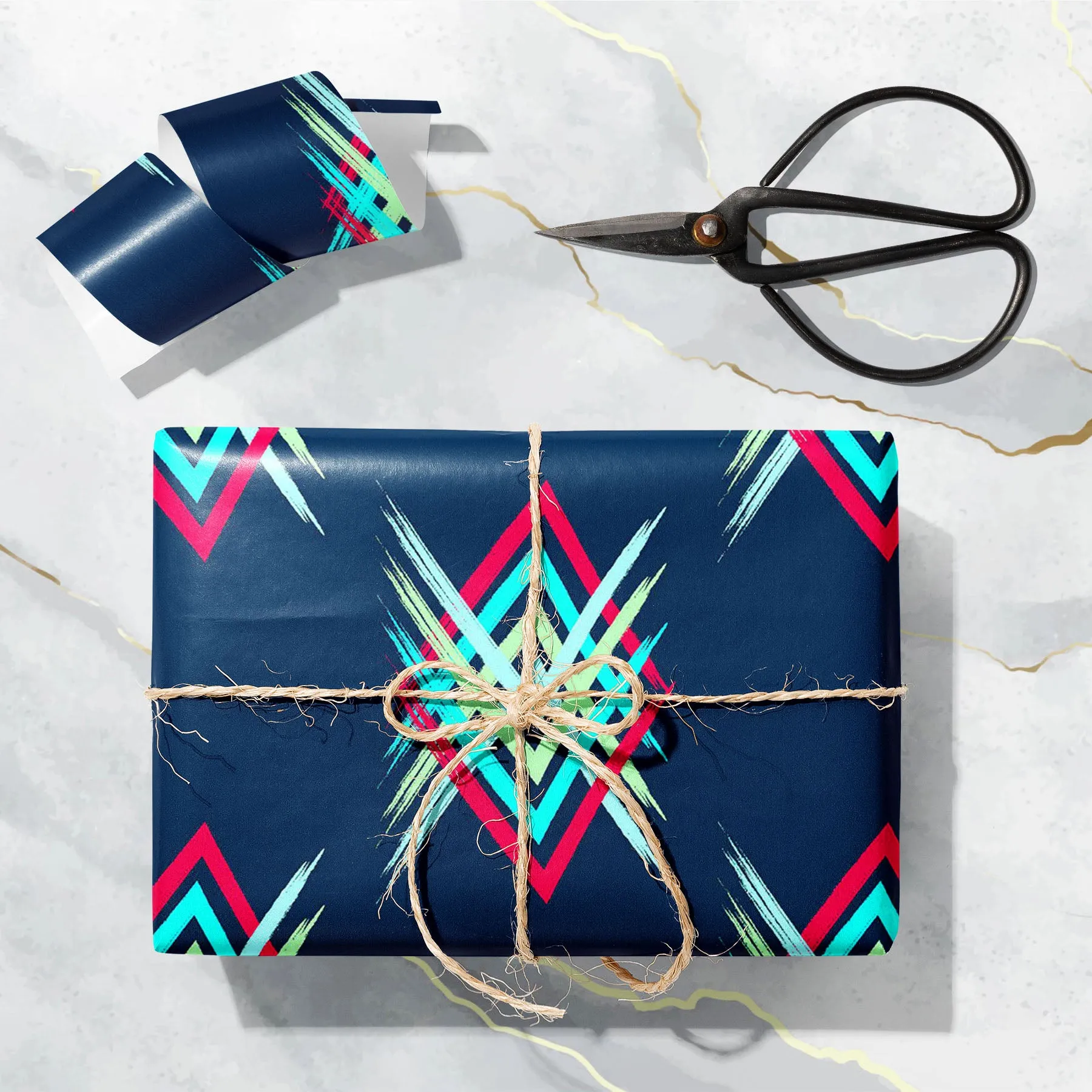 Abstract Boho Chevron Art & Craft Gift Wrapping Paper