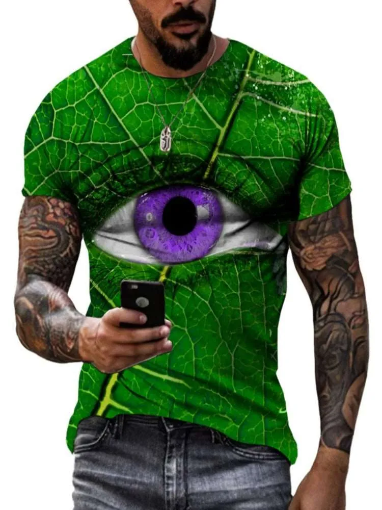 Animal Python Pattern 3D Printed Summer Men's T-shirt - Hip Hop Alternative Personality, Quick-drying, Loose Crewneck Short Sleeve