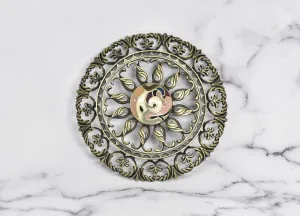 Antique Bronze Floral Buckle- 5"- 1 Piece