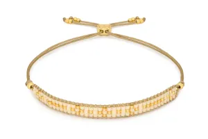 Aslan Gold & Cream Beaded Friendship Bracelet