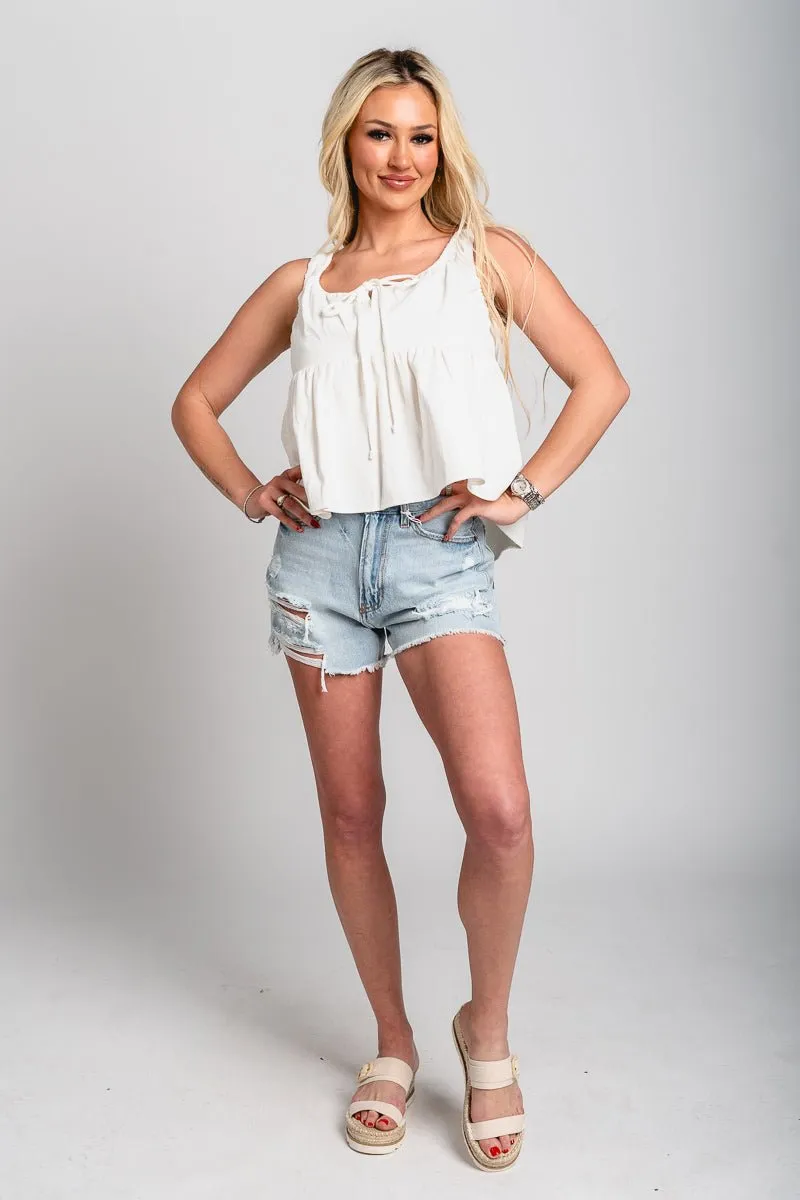 Babydoll tank top off white