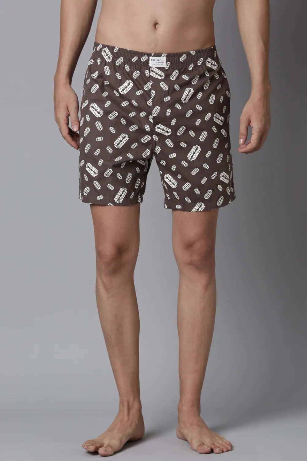 Black Printed, Dark-Tan Printed & Beige Printed 365 Boxers Triplet Combo