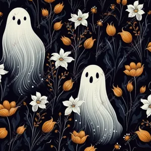 Boho floral ghost 10 - vinyl wrap seamless