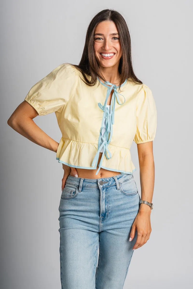 Bow detail blouse yellow