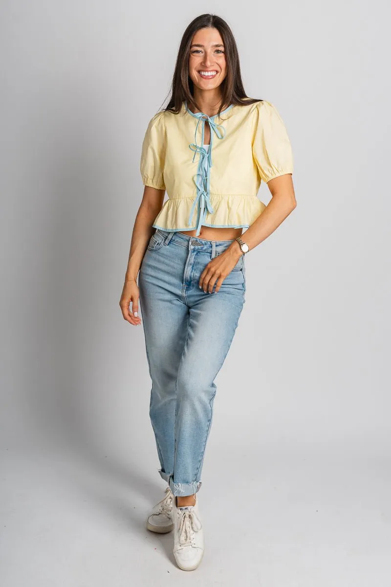 Bow detail blouse yellow