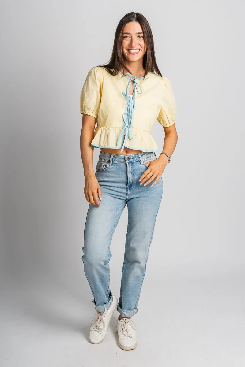 Bow detail blouse yellow