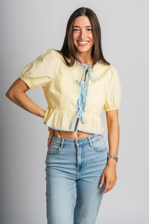 Bow detail blouse yellow