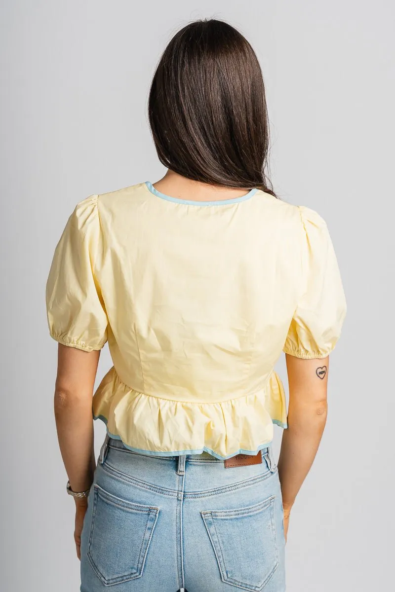 Bow detail blouse yellow