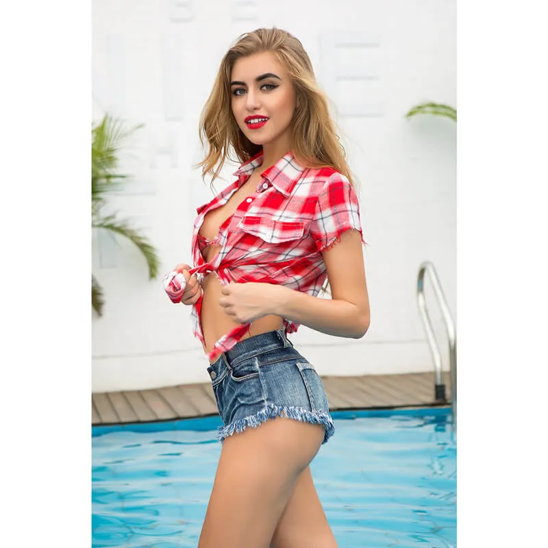 Breathable Women's High Waist Jean Shorts Comfy Mini Denim Shorts