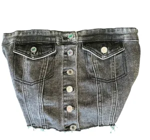 “Button Up” Denim Tube Top