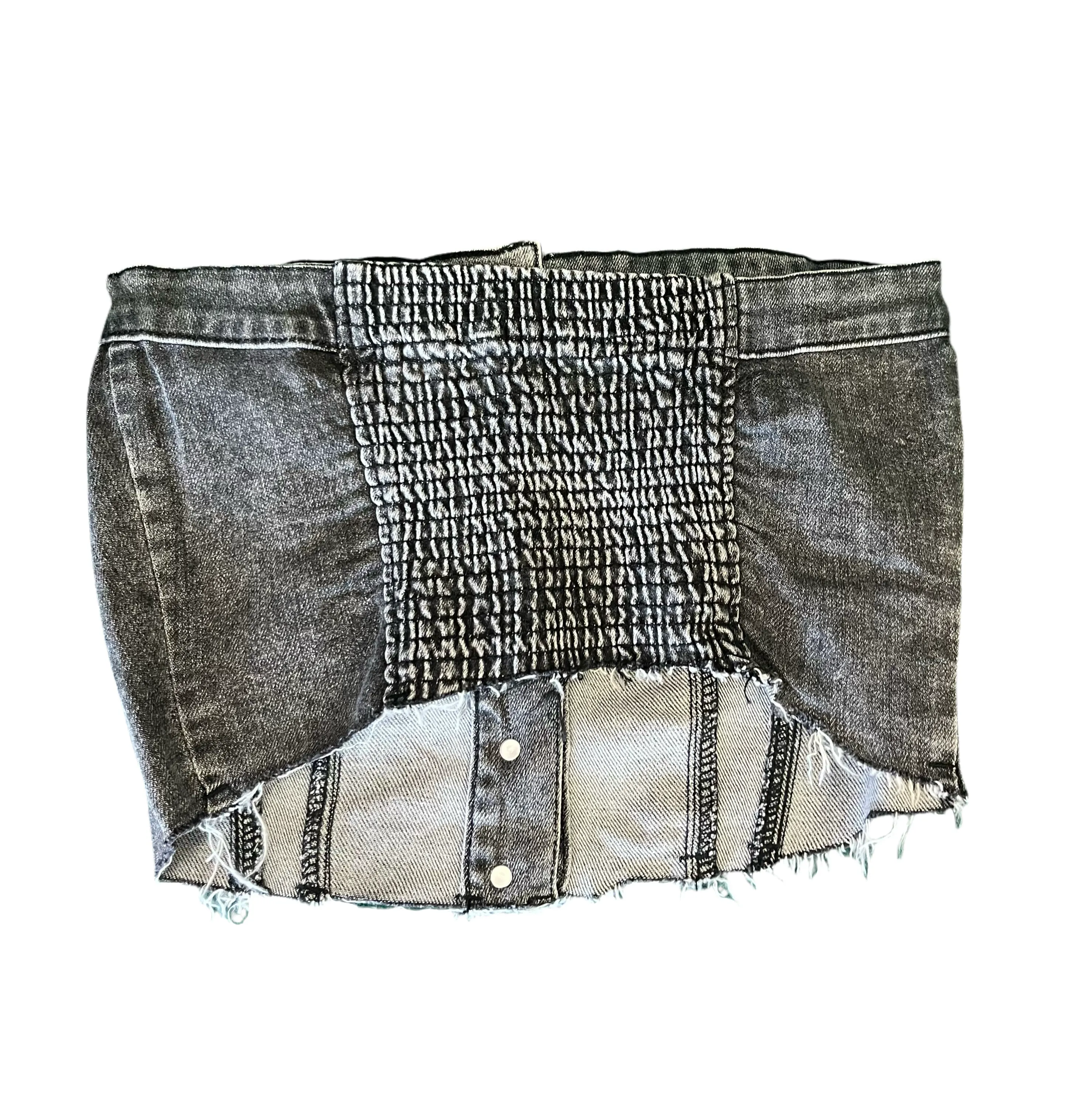 “Button Up” Denim Tube Top