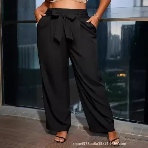 Casual Versatile Wide Leg Plus Size Pants