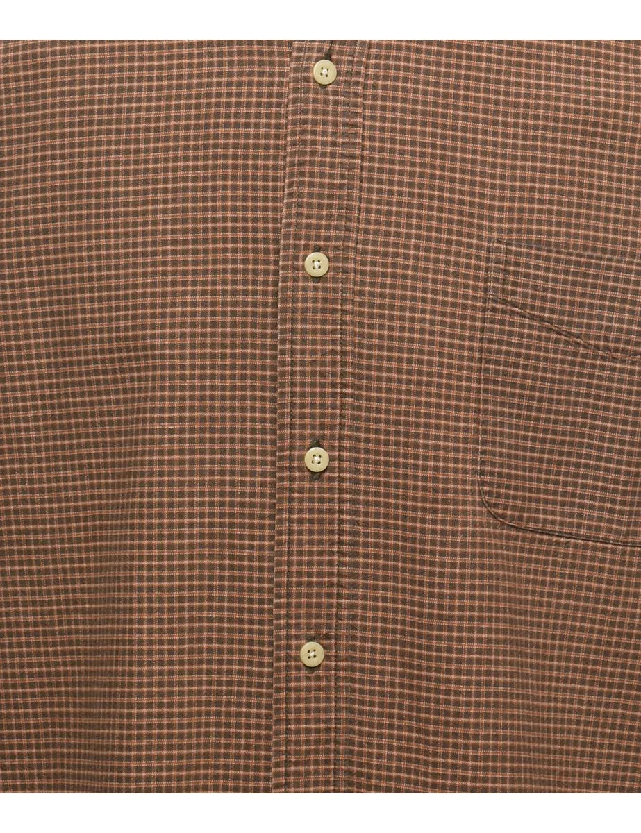 Classic Brown Flannel Shirt - XL