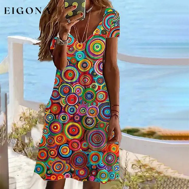 Colorful Abstract Print Dress