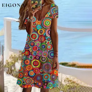 Colorful Abstract Print Dress