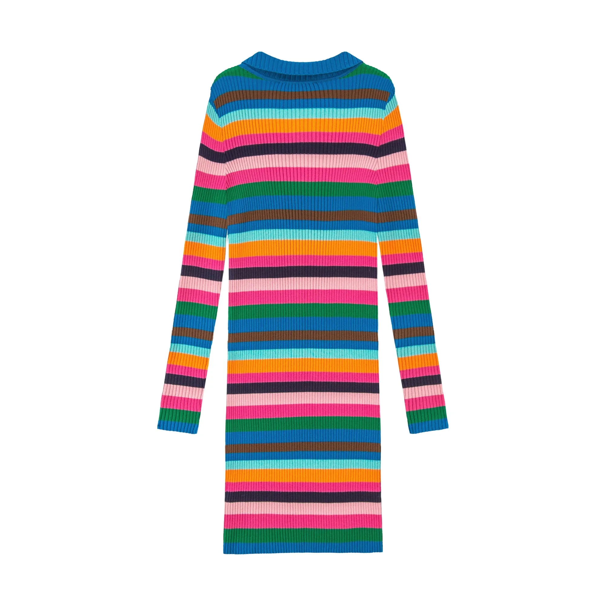 Colorful Skies Rainbow Striped Knit Dress