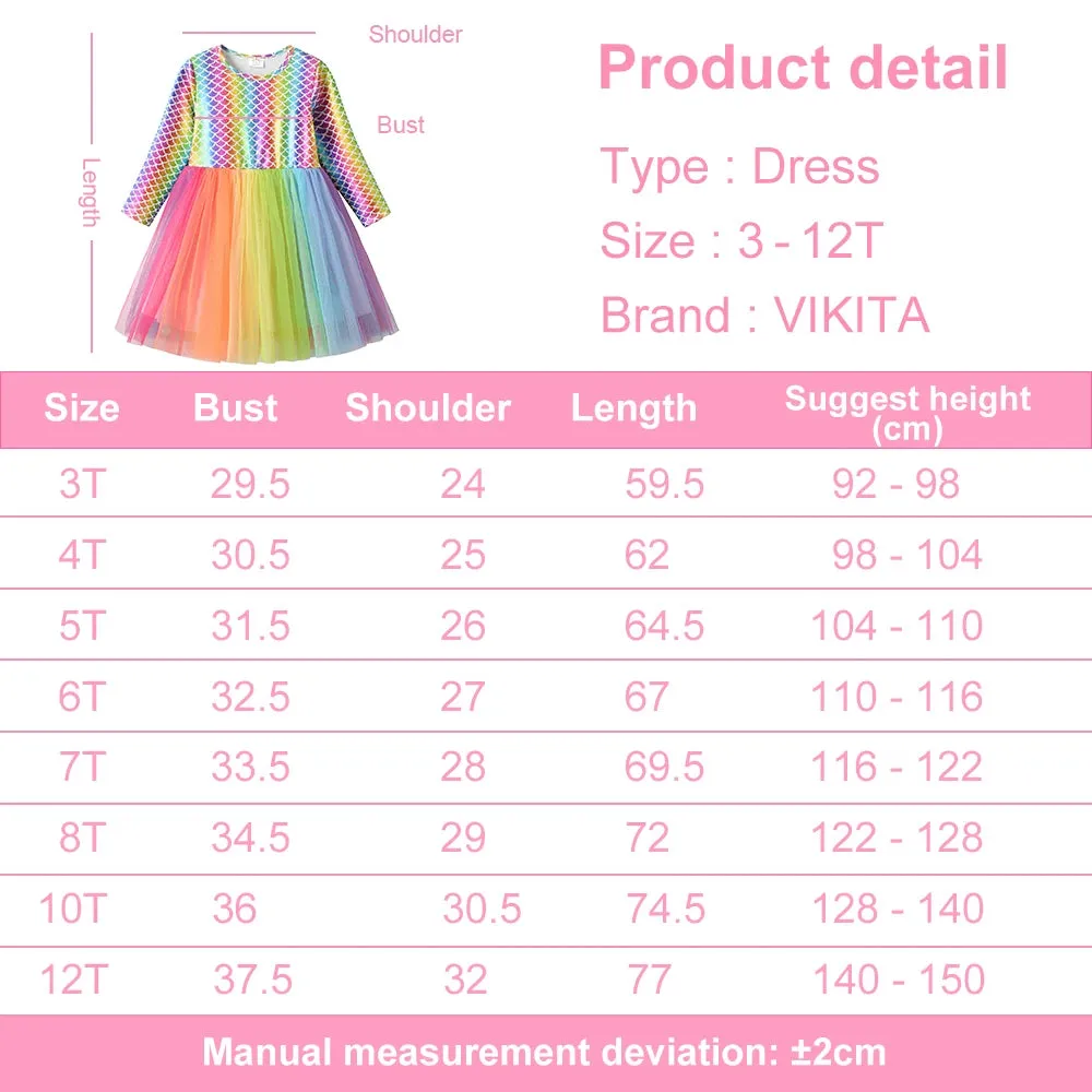 Colorful VIKITA Girls' Party Dress
