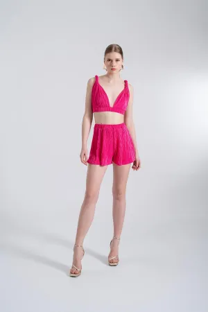 Comfy Elastic Waist Shorts Pink