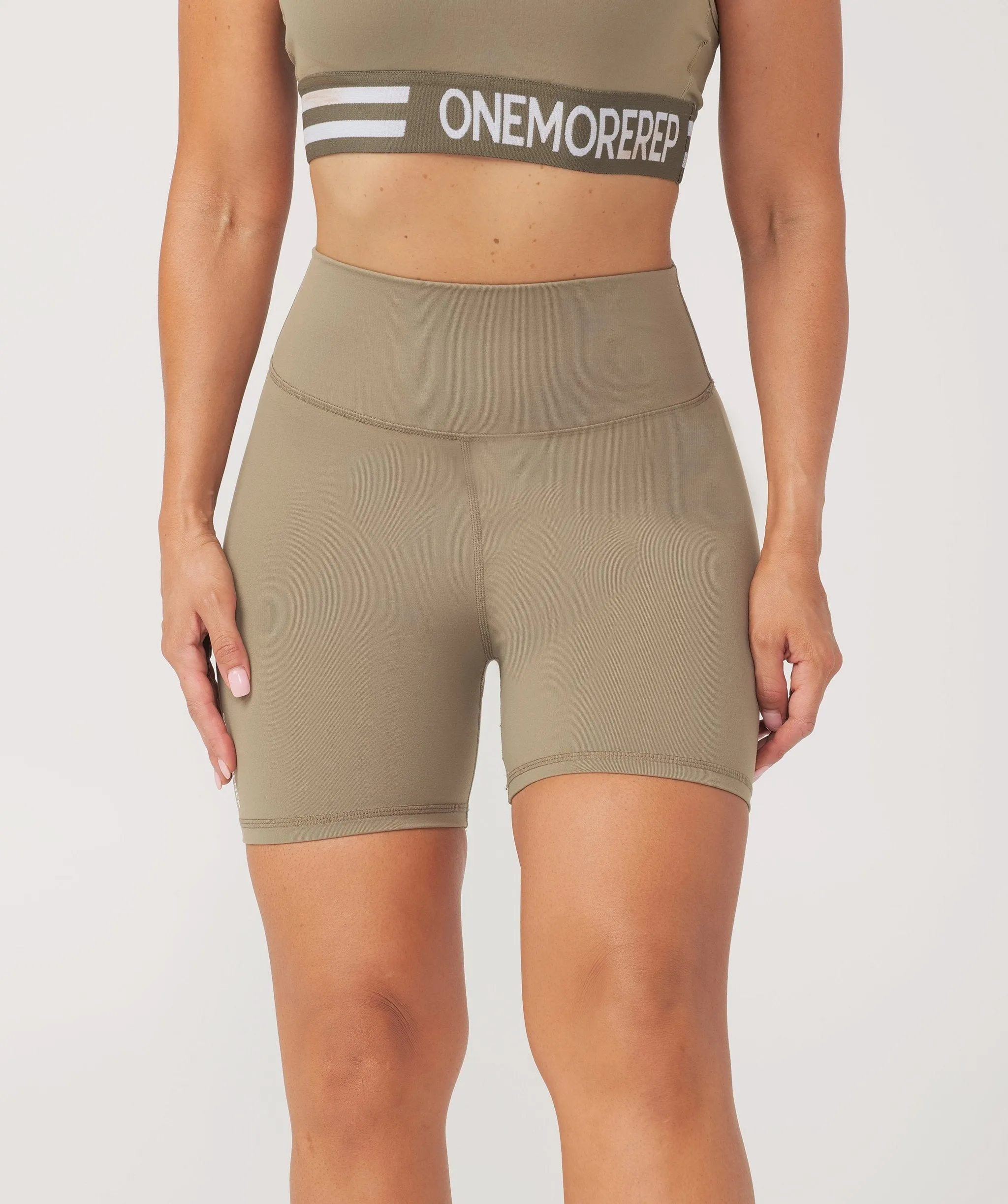 Core Booty Shorts (Khaki) by OneMoreRep