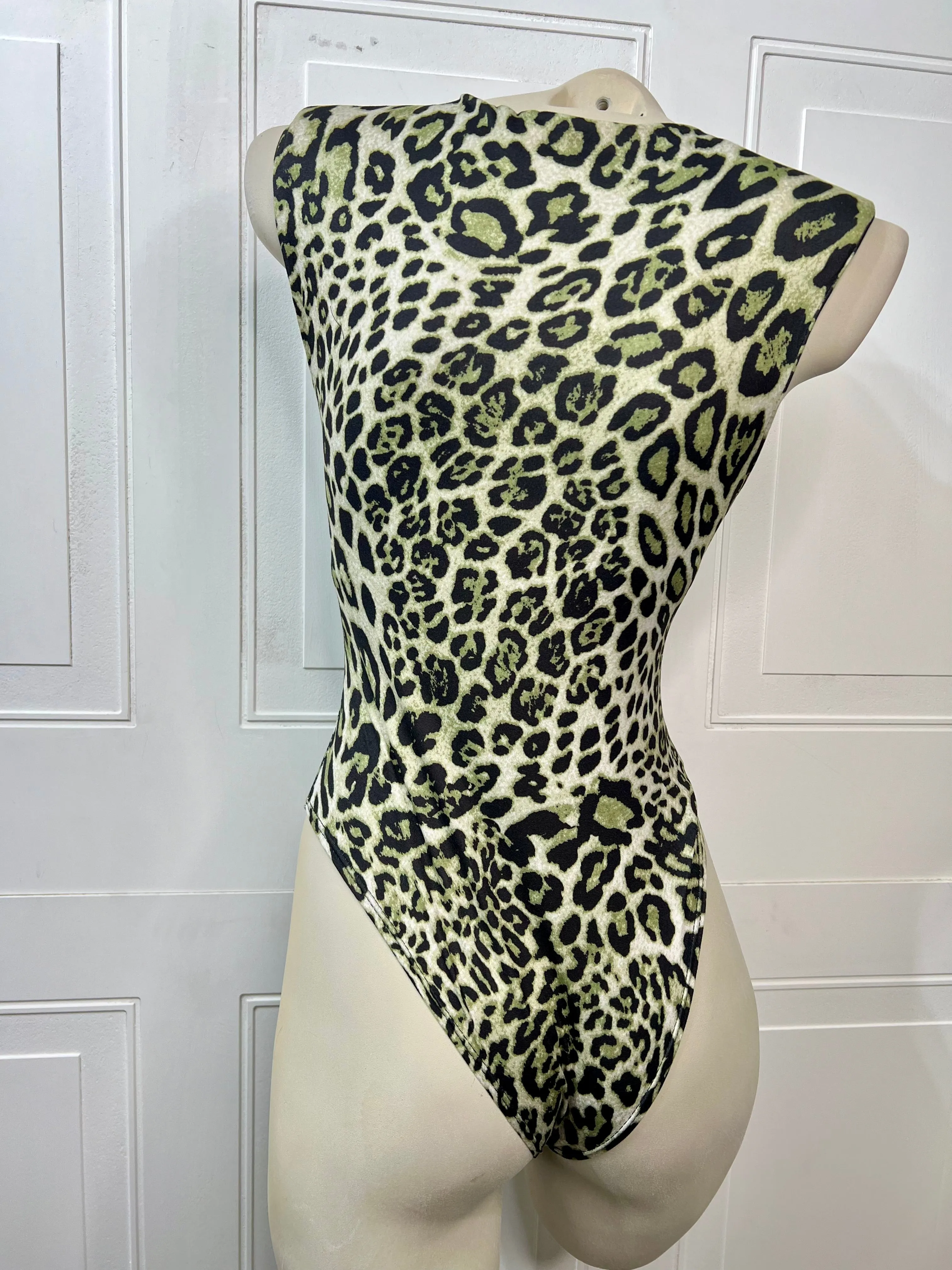 Daysi Green/Black Animal Print Bodysuit