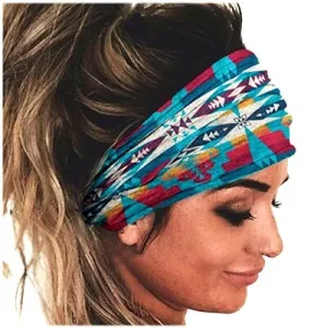 Dreadz Stretchy Cotton Wide Headband (Aztec 1)