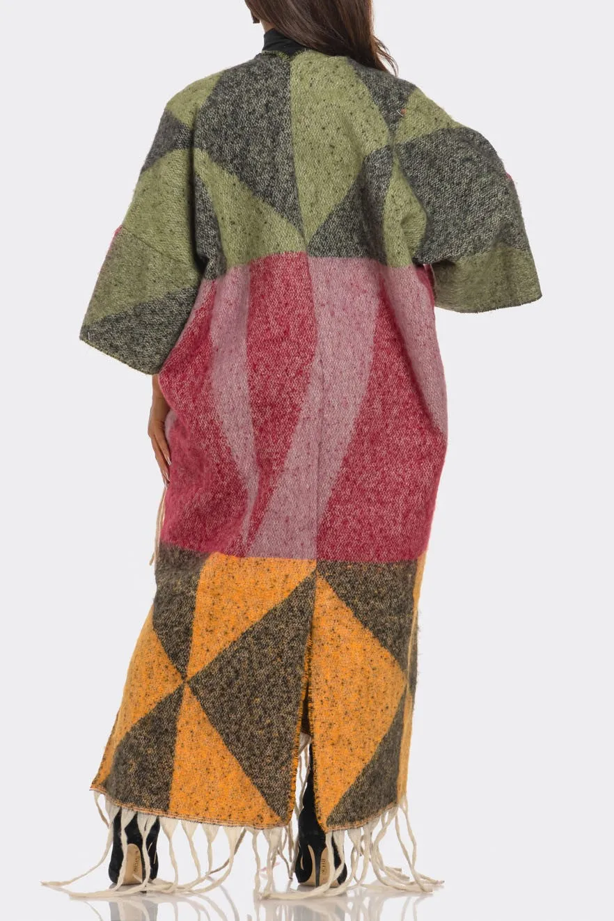 Falling Printed Maxi Cardigan