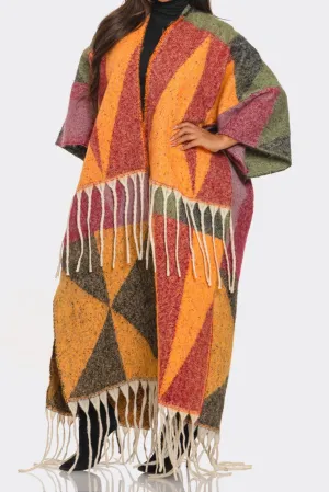 Falling Printed Maxi Cardigan