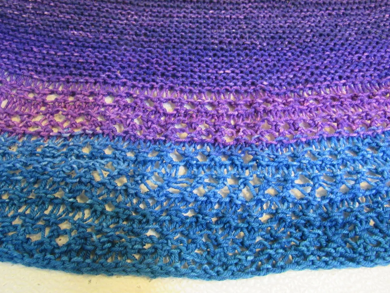 Handcrafted Shawl Purple Violet Teal Lots of Texture 100% Merino Female Adult -- New