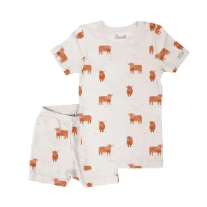 Highland Cows Modal Shorts Pajama Set