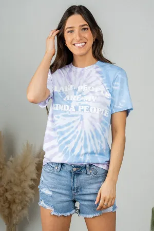 Lake people tie dye t-shirt blue/lavender