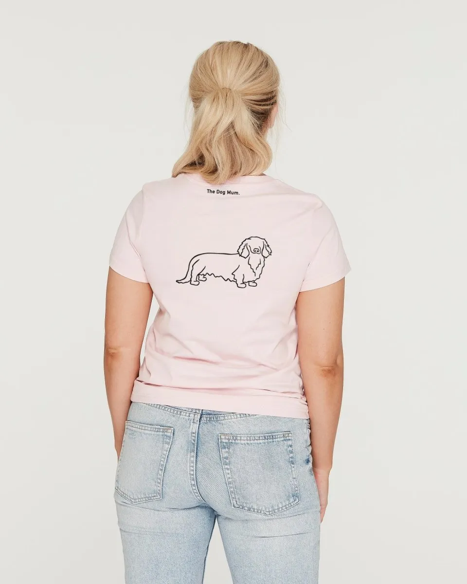 Long Haired Dachshund  Mum Illustration: Classic T-Shirt