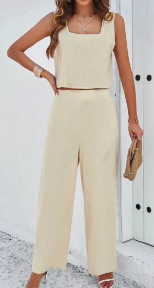 Miss Sparkling Elegant Two Piece Top And Pants Set