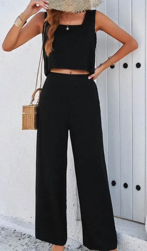 Miss Sparkling Elegant Two Piece Top And Pants Set