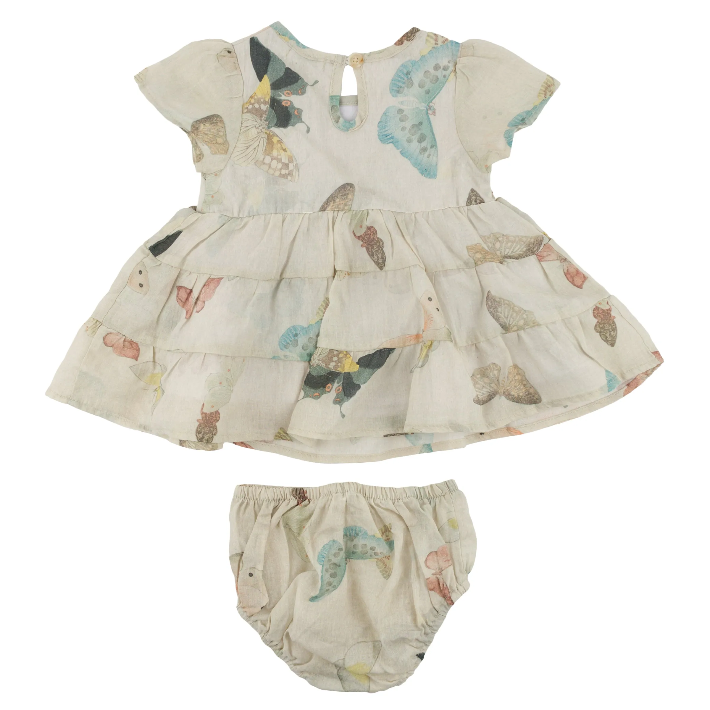 oh baby! Sophie Tiered Dress - Butterfly Garden - Natural