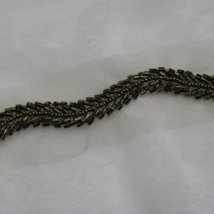Pencil Gray Embellished Handwork Trim (Wholesale)
