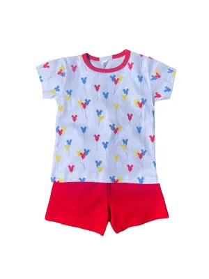 Pima Mickey Balloons Short Set