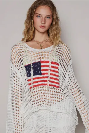 Pol American Flag Hoodie Sweater