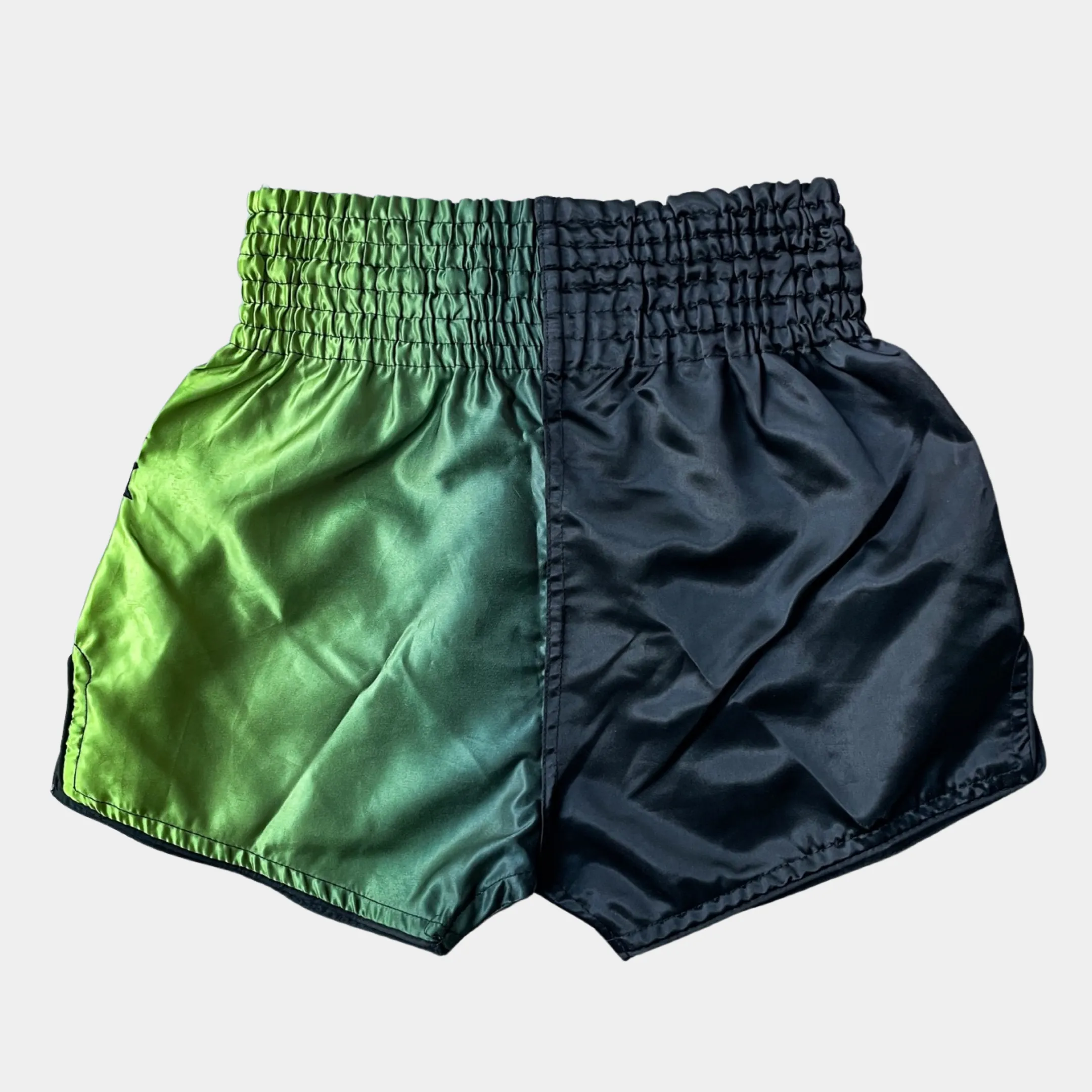 "LIME BLAZE" GRADIENT MUAY THAI SHORTS - LIMEGREEN/BLACK