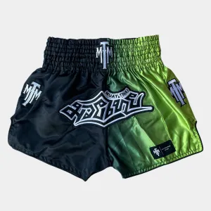 "LIME BLAZE" GRADIENT MUAY THAI SHORTS - LIMEGREEN/BLACK
