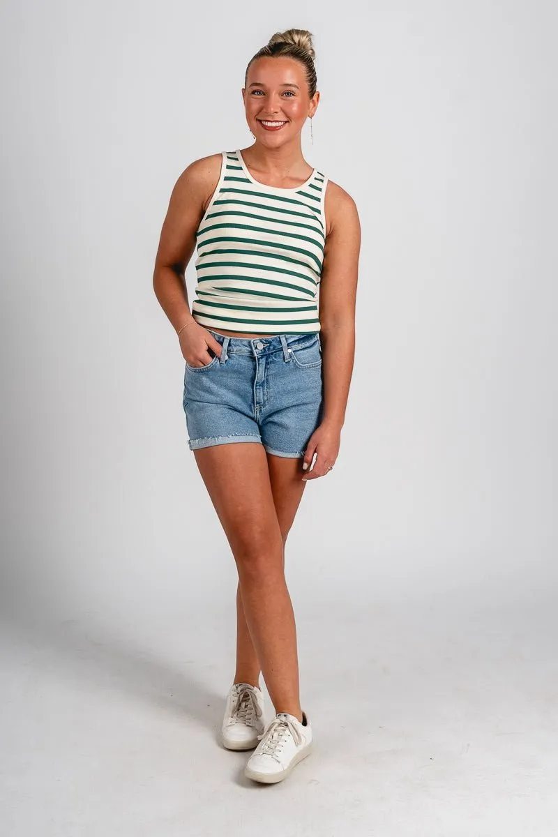 Striped tank top green