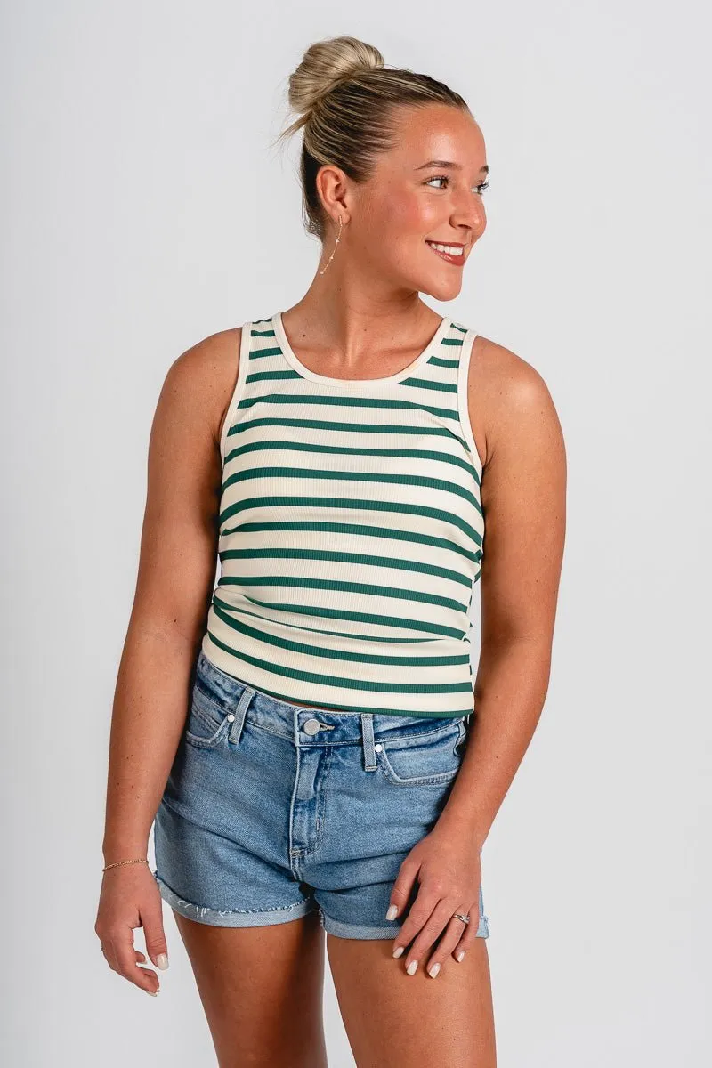 Striped tank top green
