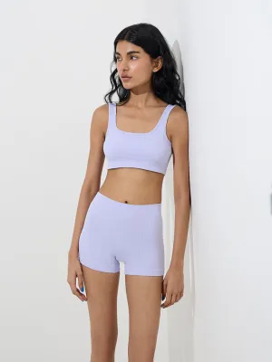 Superstar Lilac Ribbed Seam-Free Boy Shorts Cotton Brief