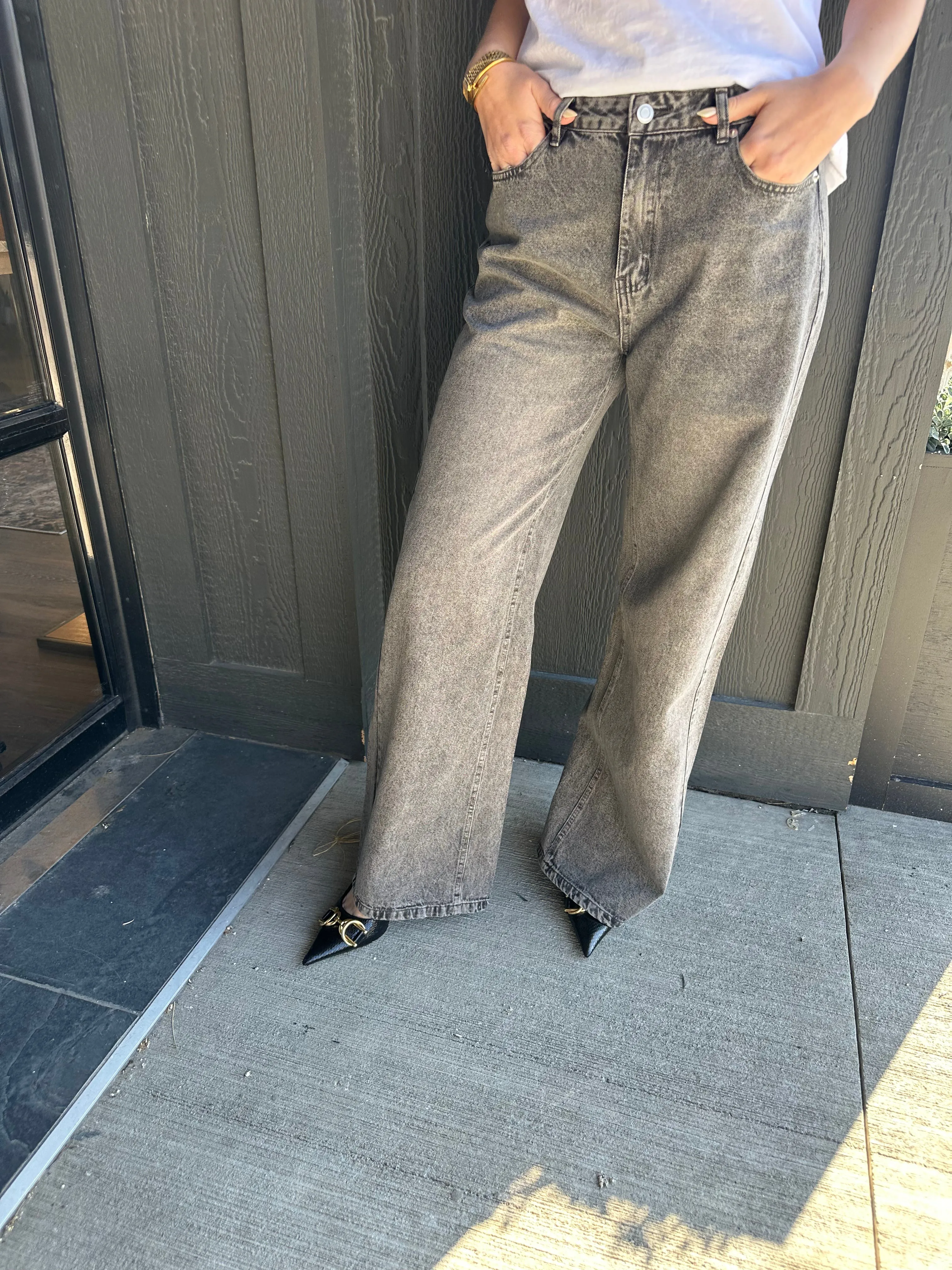 THREAD Wide Leg Denim Pants
