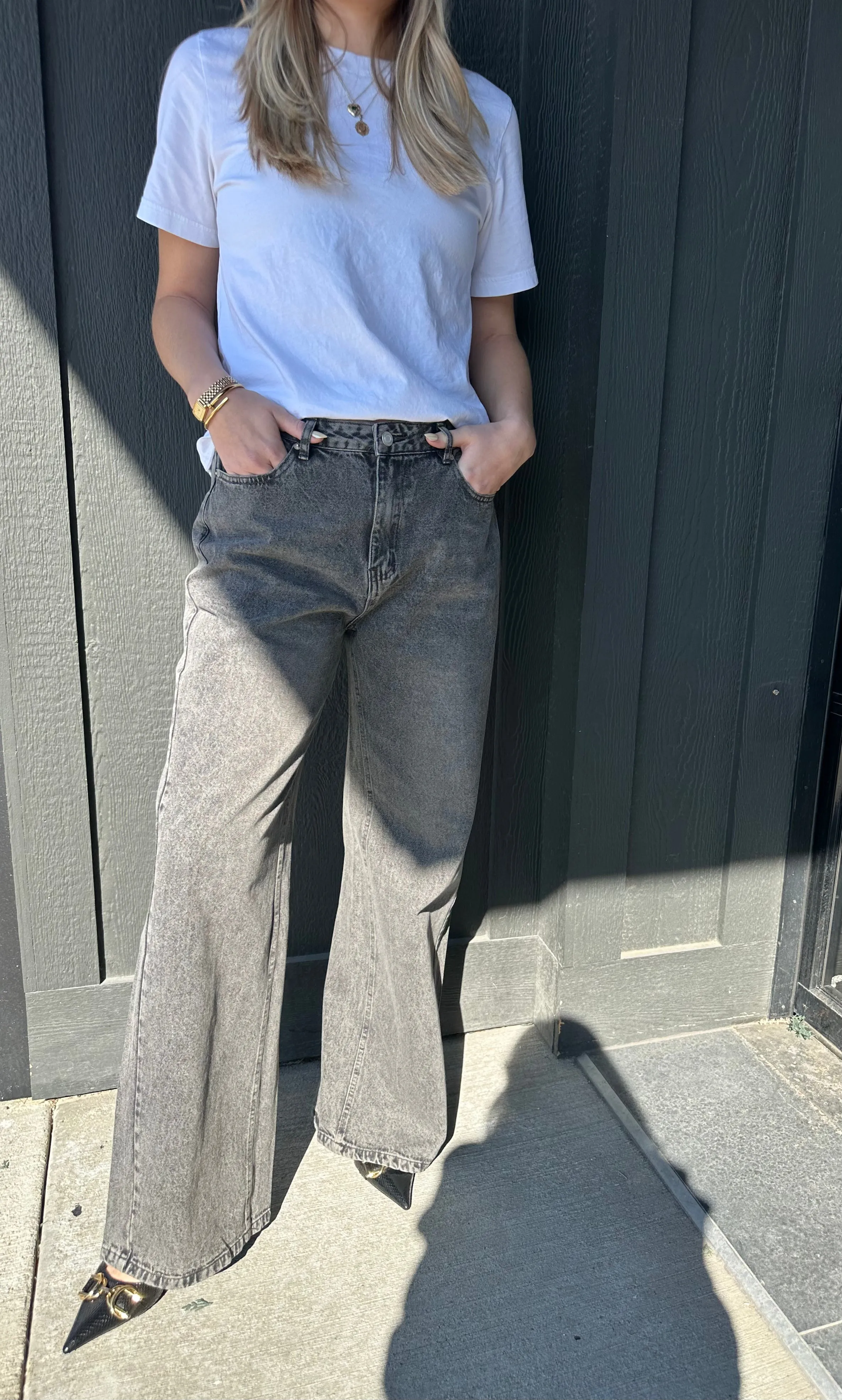 THREAD Wide Leg Denim Pants