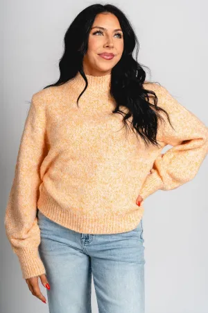 Triblend mock neck sweater marigold