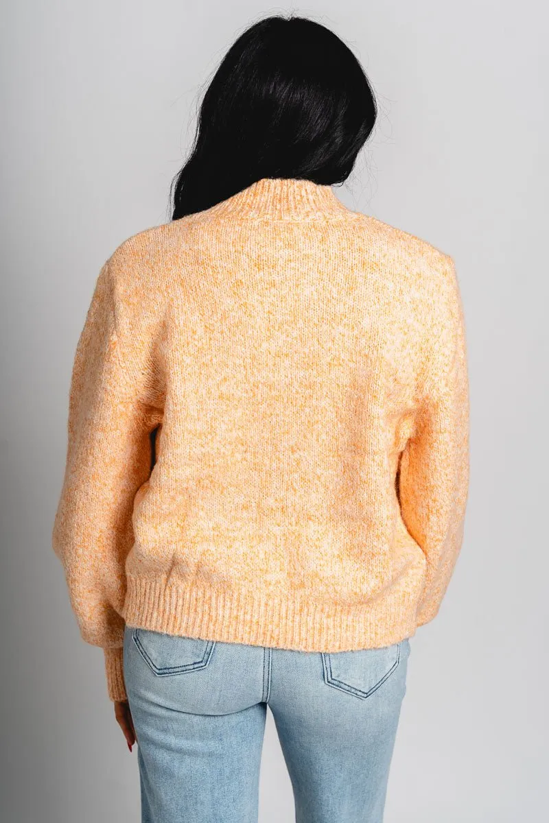 Triblend mock neck sweater marigold
