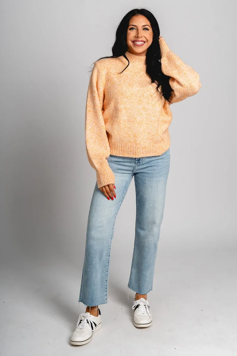Triblend mock neck sweater marigold