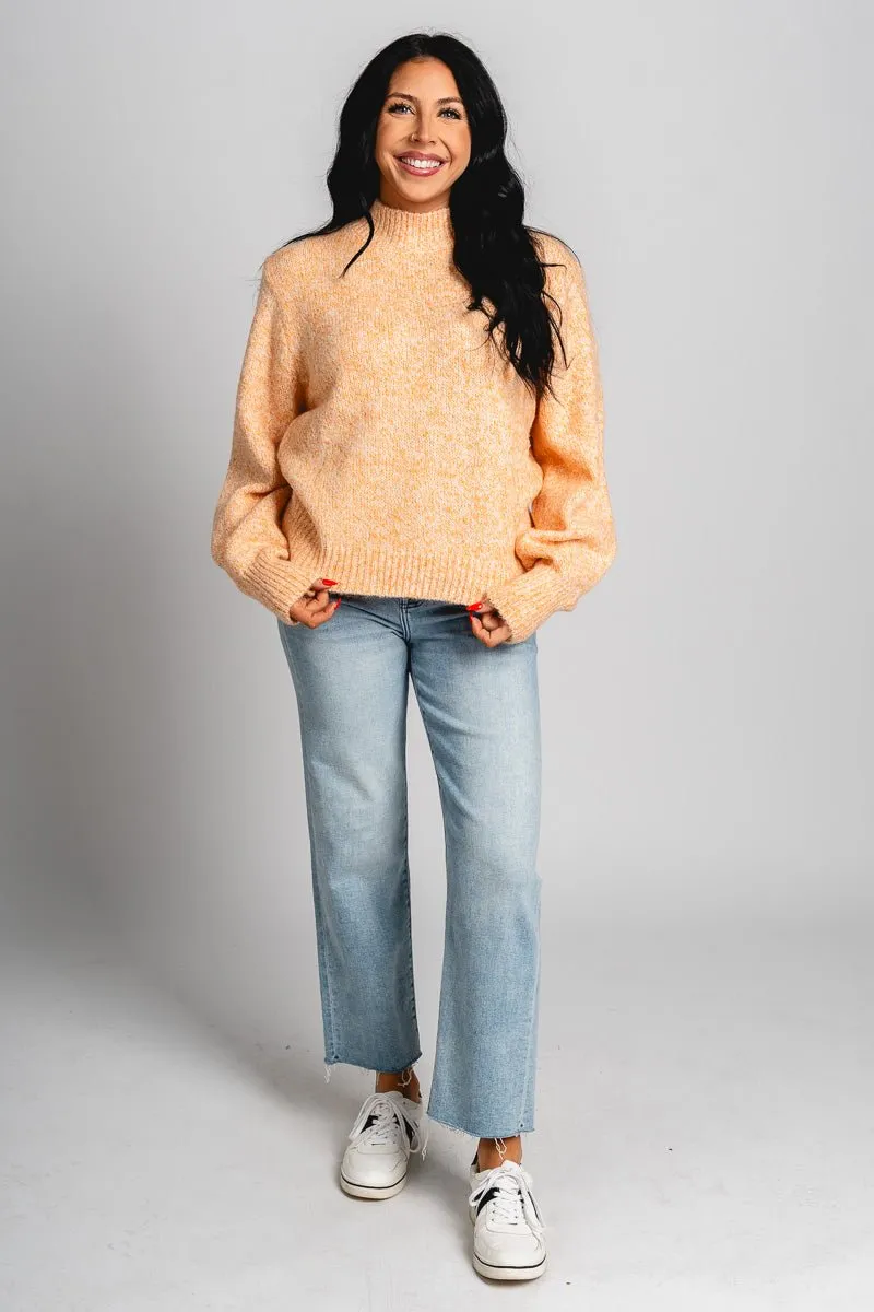 Triblend mock neck sweater marigold