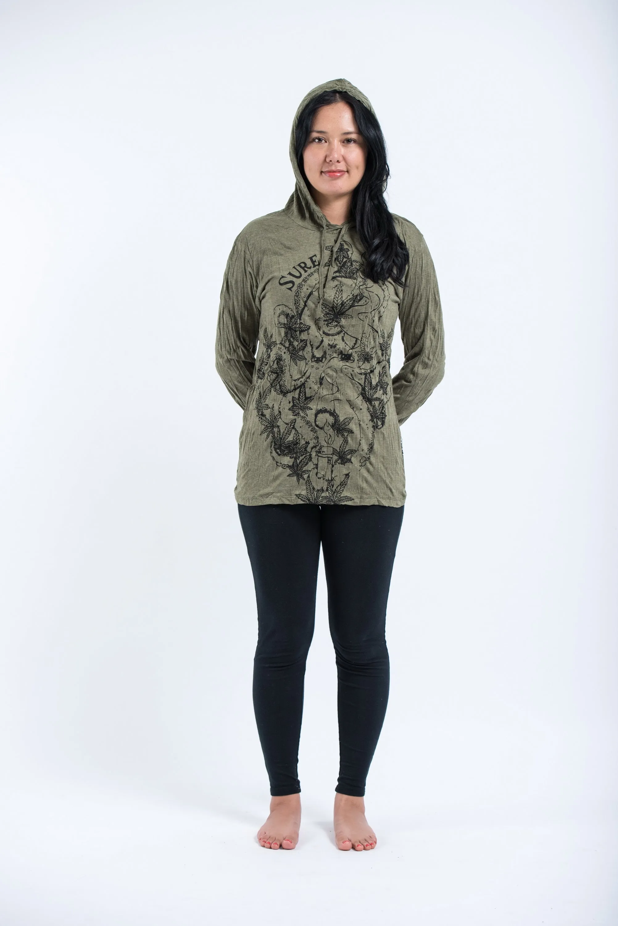 Unisex Octopus Weed Hoodie in Green